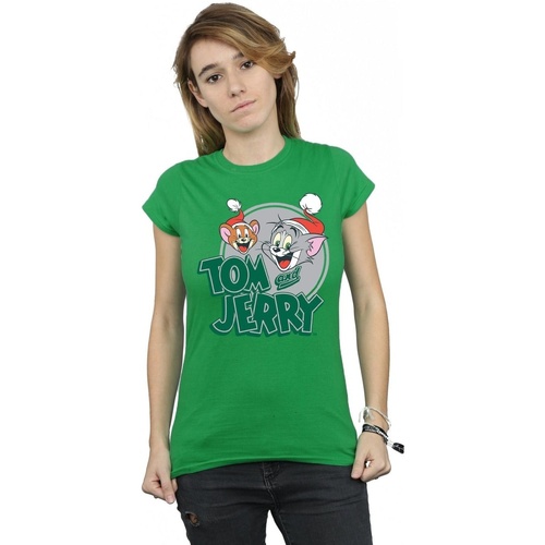 Abbigliamento Donna T-shirts a maniche lunghe Dessins Animés Christmas Greetings Verde