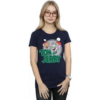 Abbigliamento Donna T-shirts a maniche lunghe Dessins Animés Christmas Greetings Blu