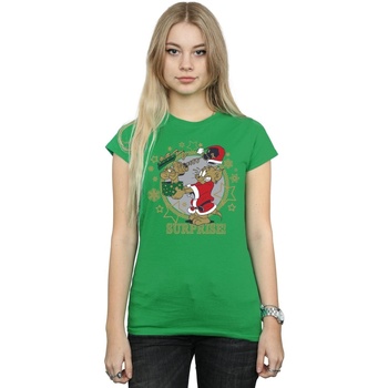 Abbigliamento Donna T-shirts a maniche lunghe Dessins Animés Christmas Surprise Verde
