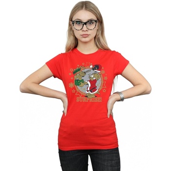 Abbigliamento Donna T-shirts a maniche lunghe Dessins Animés BI43646 Rosso