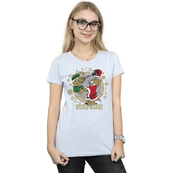 Abbigliamento Donna T-shirts a maniche lunghe Dessins Animés Christmas Surprise Grigio