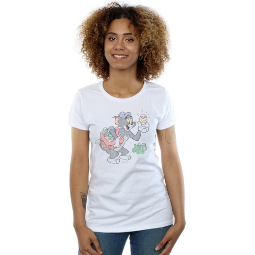 Abbigliamento Donna T-shirts a maniche lunghe Dessins Animés Egg Hunt Bianco