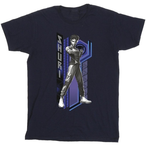 Abbigliamento Uomo T-shirts a maniche lunghe Marvel Black Panther Wakanda Forever Shuri Pose Blu