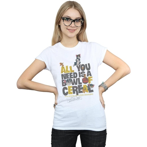 Abbigliamento Donna T-shirts a maniche lunghe Dessins Animés All You Need Is Bianco