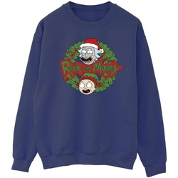 Abbigliamento Uomo Felpe Rick And Morty Christmas Wreath Blu