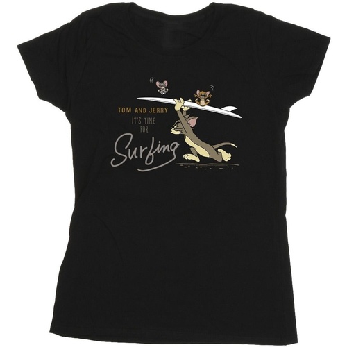 Abbigliamento Donna T-shirts a maniche lunghe Dessins Animés It's Time For Surfing Nero