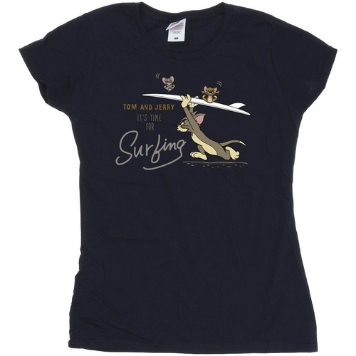 Abbigliamento Donna T-shirts a maniche lunghe Dessins Animés It's Time For Surfing Blu