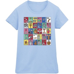 Abbigliamento Donna T-shirts a maniche lunghe Dessins Animés Grid Squares Blu