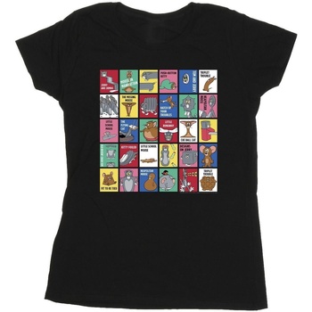 Abbigliamento Donna T-shirts a maniche lunghe Dessins Animés Grid Squares Nero