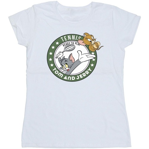 Abbigliamento Donna T-shirts a maniche lunghe Dessins Animés Tennis Ready To Play Bianco