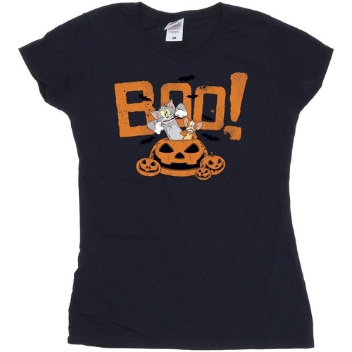 Abbigliamento Donna T-shirts a maniche lunghe Tom & Jerry Halloween Boo! Blu