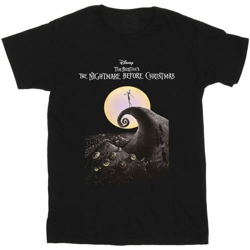 Abbigliamento Uomo T-shirts a maniche lunghe Nightmare Before Christmas Moon Poster Nero