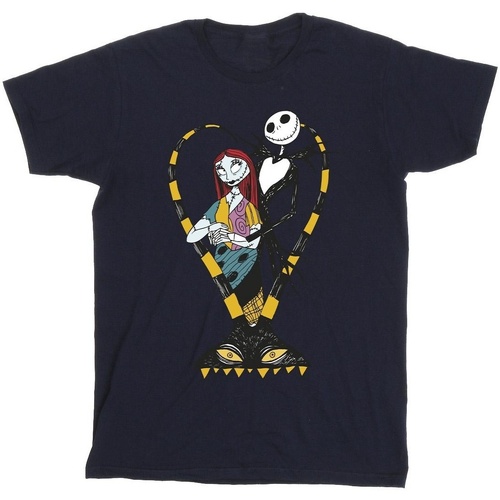 Abbigliamento Uomo T-shirts a maniche lunghe Nightmare Before Christmas Heart Jack Blu