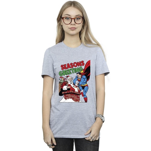 Abbigliamento Donna T-shirts a maniche lunghe Dc Comics  Grigio