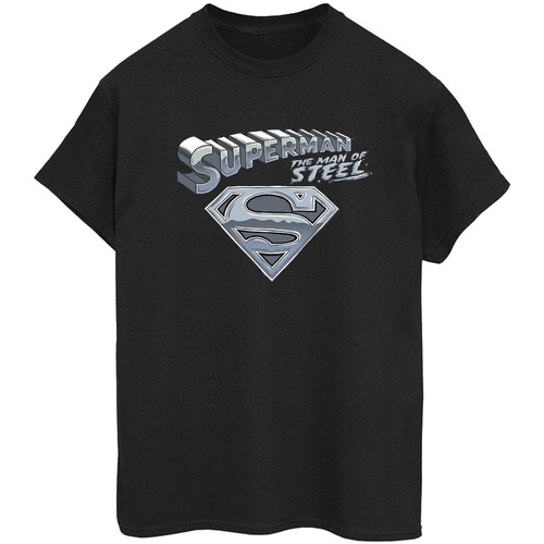 Abbigliamento Donna T-shirts a maniche lunghe Dc Comics Superman The Man Of Steel Nero