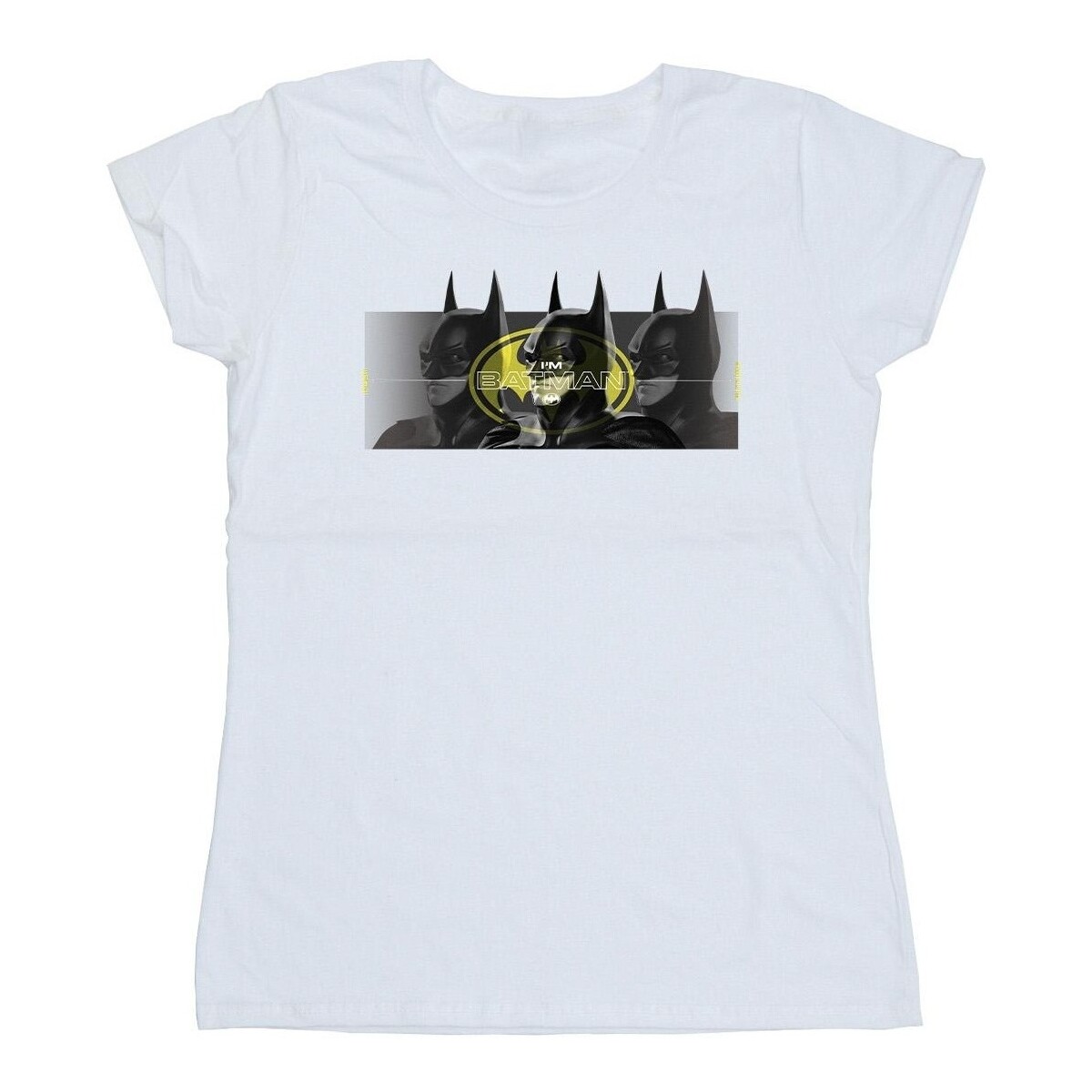Abbigliamento Donna T-shirts a maniche lunghe Dc Comics The Flash Batman Portraits Bianco