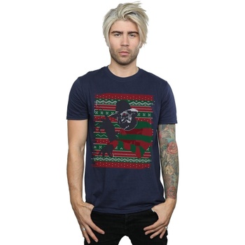 Image of T-shirts a maniche lunghe A Nightmare On Elm Street Christmas Fair Isle