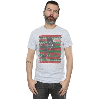 Abbigliamento Uomo T-shirts a maniche lunghe A Nightmare On Elm Street Christmas Fair Isle Grigio