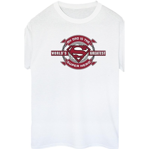 Abbigliamento Donna T-shirts a maniche lunghe Dc Comics Superman Super Hero Bianco
