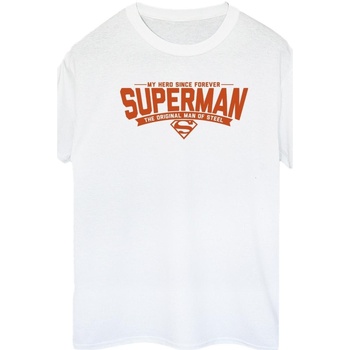 Abbigliamento Donna T-shirts a maniche lunghe Dc Comics Superman Hero Dad Bianco