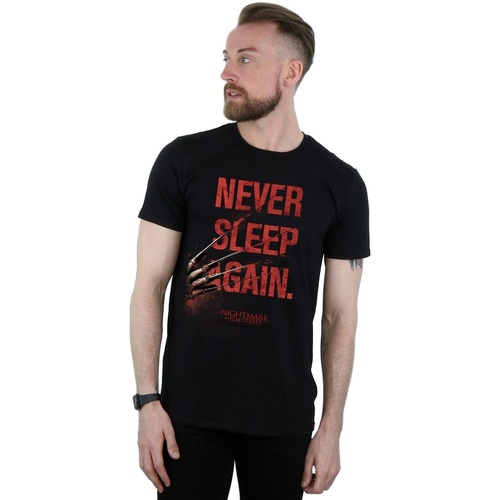 Abbigliamento Uomo T-shirts a maniche lunghe A Nightmare On Elm Street Never Sleep Again Nero