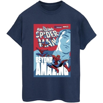 Abbigliamento Donna T-shirts a maniche lunghe Marvel Spider-Man Beyond Amazing Cover Blu