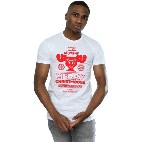 Abbigliamento Uomo T-shirts a maniche lunghe National Lampoon´s Christmas Va Merry Christmoose Bianco