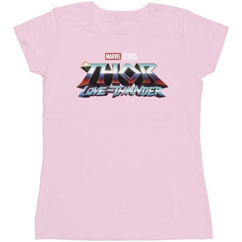 Abbigliamento Donna T-shirts a maniche lunghe Marvel Thor Love And Thunder Logo Rosso