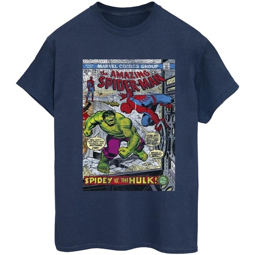 Abbigliamento Donna T-shirts a maniche lunghe Marvel Spider-Man VS Hulk Cover Blu