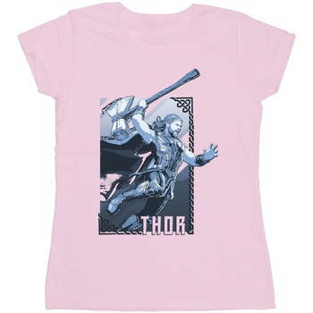 Abbigliamento Donna T-shirts a maniche lunghe Marvel Thor Love And Thunder Attack Rosso