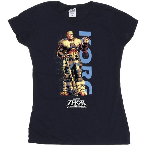 Abbigliamento Donna T-shirts a maniche lunghe Marvel Thor Love And Thunder Korg Wave Blu