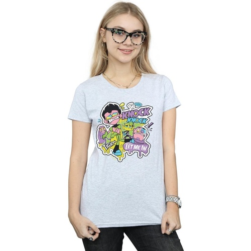 Abbigliamento Donna T-shirts a maniche lunghe Dc Comics Teen Titans Go Knock Knock Grigio