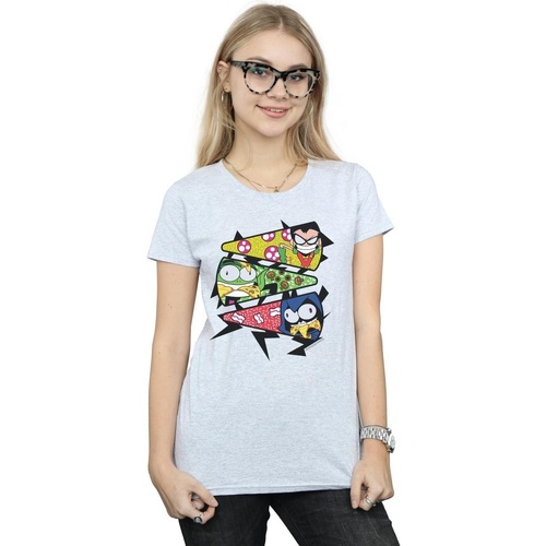 Abbigliamento Donna T-shirts a maniche lunghe Dc Comics Teen Titans Go Pizza Slice Grigio