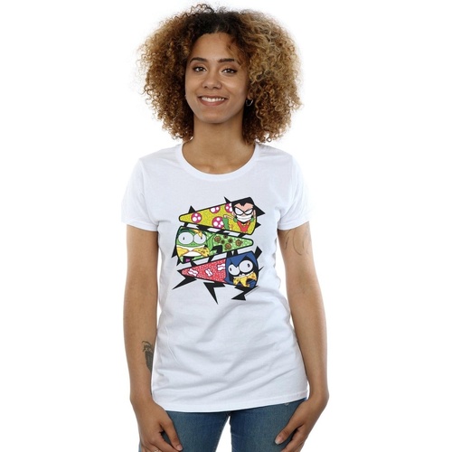 Abbigliamento Donna T-shirts a maniche lunghe Dc Comics Teen Titans Go Pizza Slice Bianco