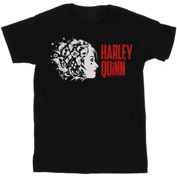 Abbigliamento Donna T-shirts a maniche lunghe Dc Comics The Suicide Squad Harley Quinn Stencil Logo Nero