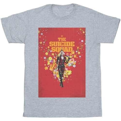 Abbigliamento Donna T-shirts a maniche lunghe Dc Comics The Suicide Squad Harley Quinn Poster Grigio