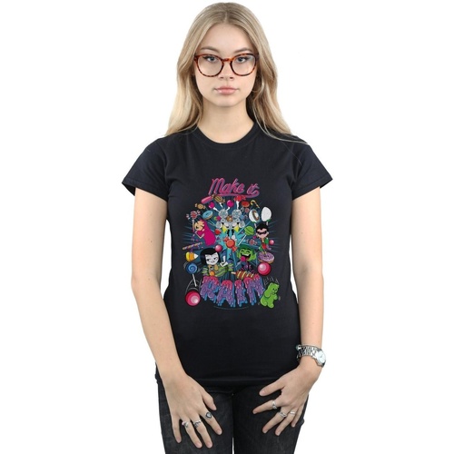 Abbigliamento Donna T-shirts a maniche lunghe Dc Comics Teen Titans Go Make It Rain Nero