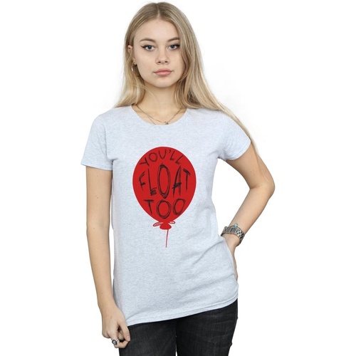 Abbigliamento Donna T-shirts a maniche lunghe It Pennywise You'll Float Too Grigio