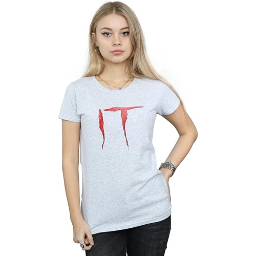 Abbigliamento Donna T-shirts a maniche lunghe It Distressed Logo Grigio