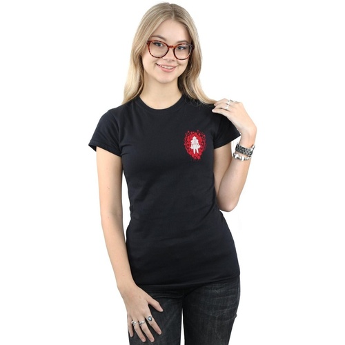 Abbigliamento Donna T-shirts a maniche lunghe It Chapter 2 Balloon Heart Breast Print Nero