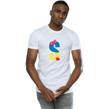 Abbigliamento Uomo T-shirts a maniche lunghe Disney Alphabet S Is For Snow White Bianco