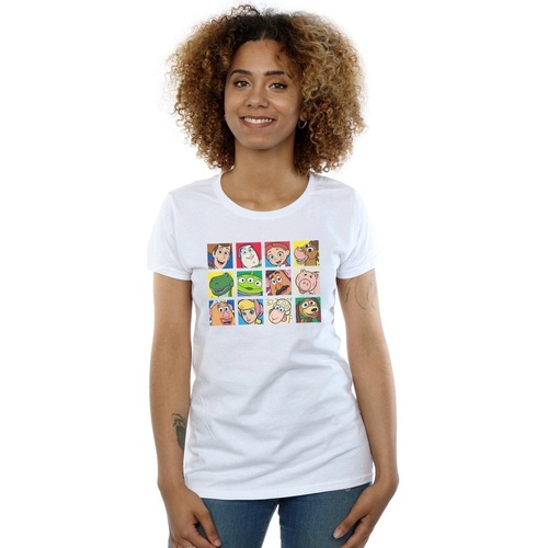 Abbigliamento Donna T-shirts a maniche lunghe Disney Toy Story Character Squares Bianco