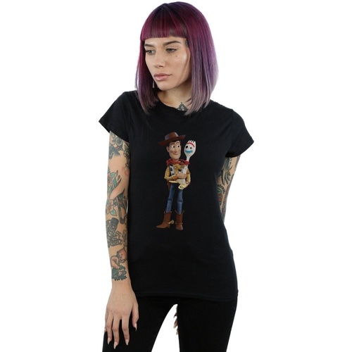 Abbigliamento Donna T-shirts a maniche lunghe Disney Toy Story 4 Woody And Forky Nero
