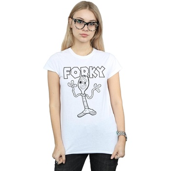 Abbigliamento Donna T-shirts a maniche lunghe Disney Toy Story 4 Forky Bianco