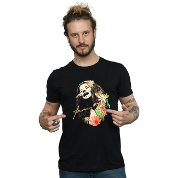 Abbigliamento Uomo T-shirts a maniche lunghe Janis Joplin Floral Pattern Nero