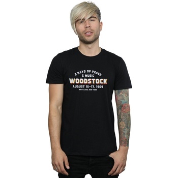 Abbigliamento Uomo T-shirts a maniche lunghe Woodstock Varsity 1969 Nero