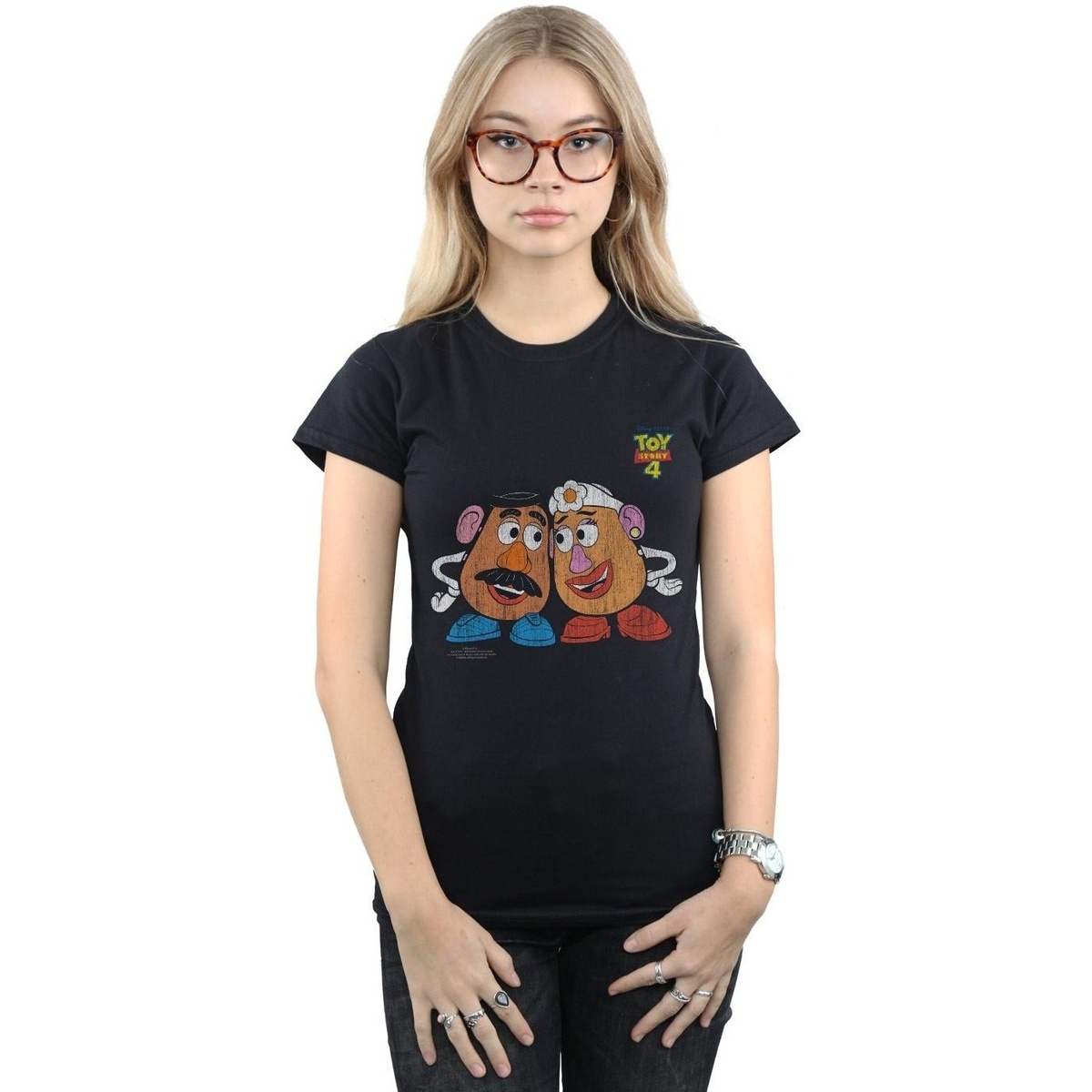 Abbigliamento Donna T-shirts a maniche lunghe Disney Toy Story 4 Mr And Mrs Potato Head Nero