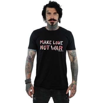 Abbigliamento Uomo T-shirts a maniche lunghe Woodstock Make Love Not War Floral Nero