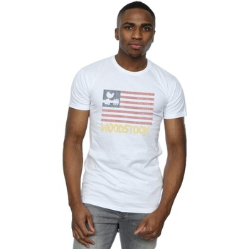 Abbigliamento Uomo T-shirts a maniche lunghe Woodstock Distressed Flag Bianco