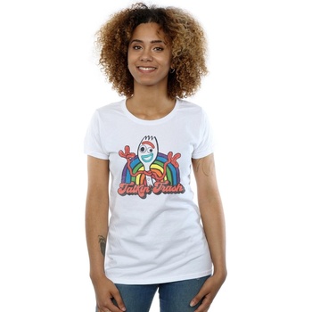 Abbigliamento Donna T-shirts a maniche lunghe Disney Toy Story 4 Forky Talkin' Trash Bianco